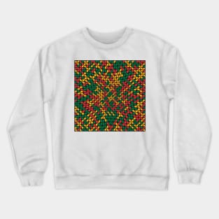 Warped Metaballs Pattern (Rasta Colours) Crewneck Sweatshirt